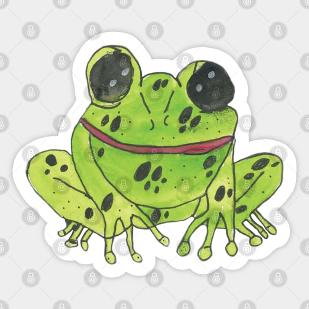 Green Speckled Frog Sticker by Platinumfrog